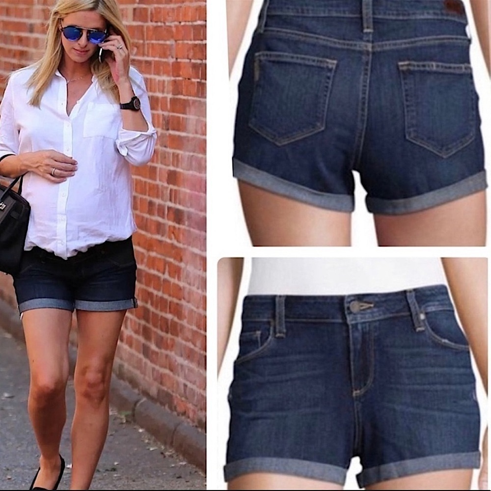 PAIGE Jimmy Jimmy 100% cotton distressed cuffed Short in Cara womens size 25